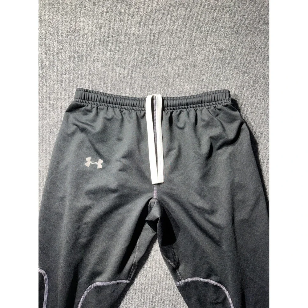 Under Armour Mens Jogger Pants Black Gray Contrast Stitch Training Large LG
